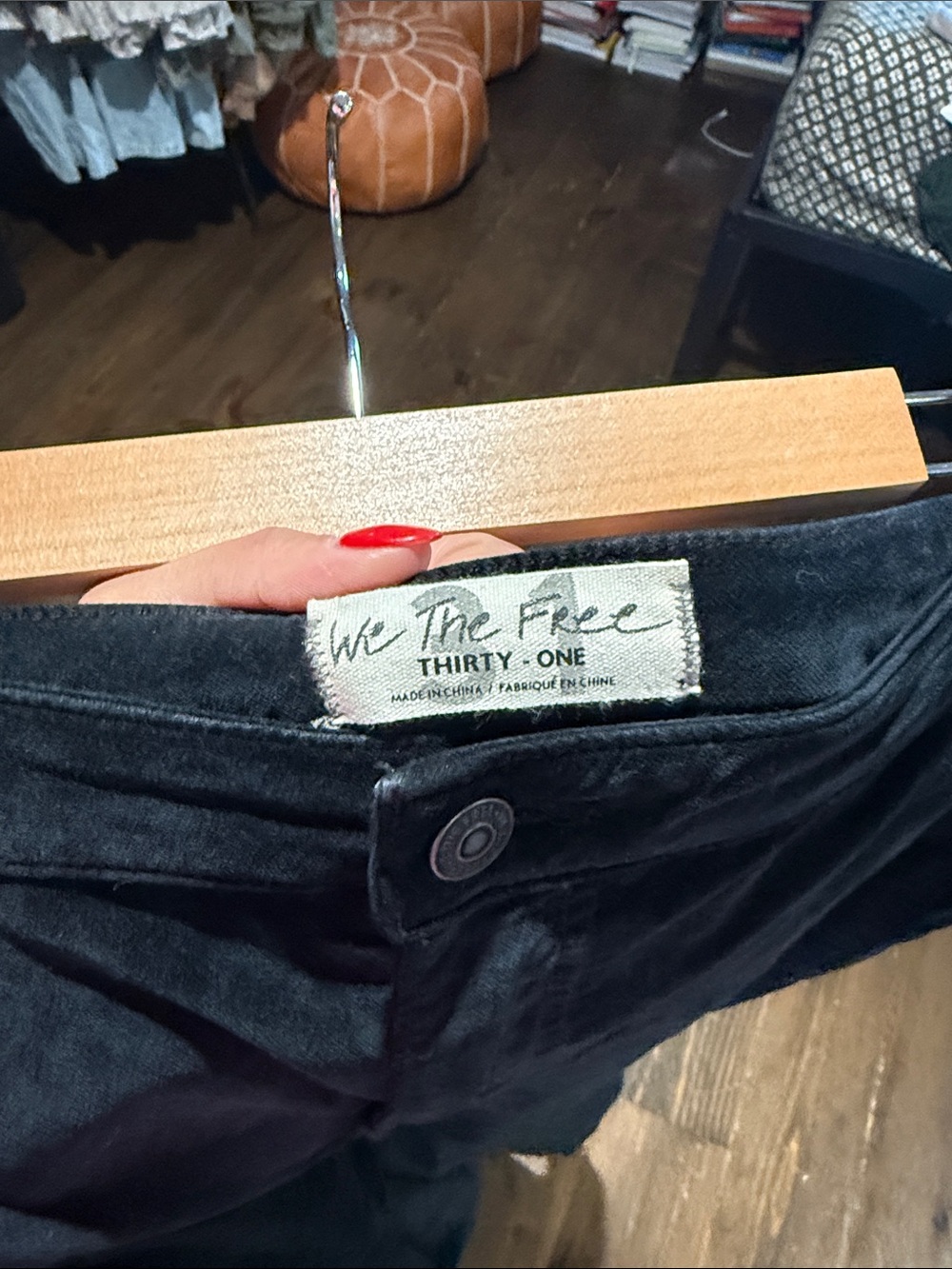 NWOT We The Free Black Velvet Flare Pants - Picture 4 of 4
